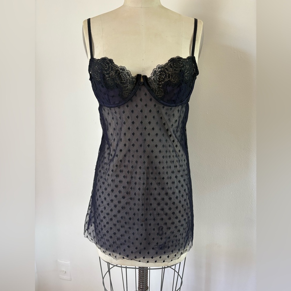 Victoria’s secret Black/ Navy  Lace Slip Dress